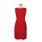 Nora Gardner Solid Red Sleeveless Sheath Dress Women's Size 0