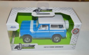 JADA 2024 JUST TRUCKS - 1973 FORD BRONCO BLUE AND WHITE - Picture 1 of 4