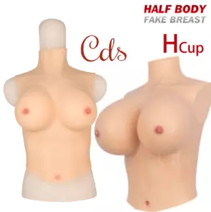 B-H Cup Halfbody Tight Suit Silicone Breast Forms Boobs Transgender Crossdresser - Picture 1 of 16