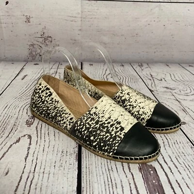 Эспадрильи Loeffler Randall Flat 10B Mara змеиная тисненая кожа кремовые черные - Изображение 1 из 4