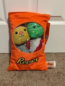 Hershey REESE’S Mini Holiday Bag Set-Carry & Go Plush Christmas Ornaments w/ Tag - Picture 1 of 19