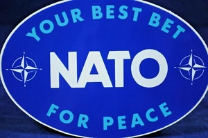 Original 30+old NATO YOUR BEST BET FOR PEACE Car Window Sticker Label Decal - Picture 1 of 4
