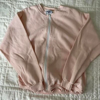 Lee Mujer’s Grande Bebé Rosa Estrás Deslumbrante Cremallera Cuello Redondo Sudadera  Foto 1 de 3