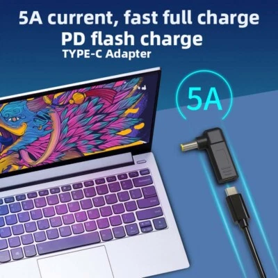 B&M ✅ PD tipo C USB-C a DC caricabatterie rapido adattatore 5A per HP Dell Lenovo Asus Acer