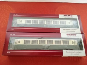 ✅Bemo Rhb coppia carrozze passeggeri SALONWAGEN verde-crema H0m/H0e like NEU - Photo 1/9