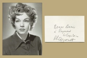 Simone Signoret (1921-1985) - Rare carte dédicacée + Photo - Paris 1983 - Picture 1 of 3