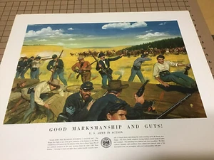 original Poster/Print:1950s army in action: GOOD MARKSMANSHIP & GUTS wyoming - Picture 1 of 3