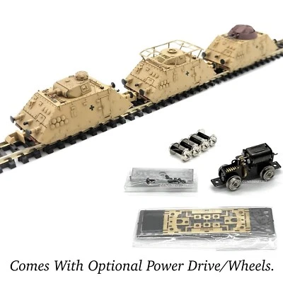 N Scale German Army Armored Train Panzer Draisine 3-Cars Kit w/Power Drive WW II - Image 1 of 4