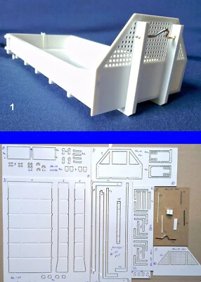 Polystyrol Bausatz Truck LKW Abrollcontainer Mulde CNC 1/24 (04) Modellbausatz - Bild 1 von 4
