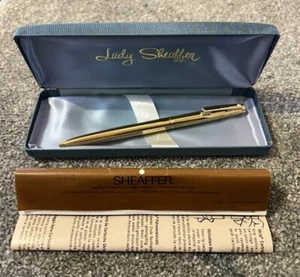 HERVORRAGENDER LADY SHEAFFER KUGELSCHREIBER - GOLDPLATTE - GERSTENKORN - OVP. - Bild 1 von 12