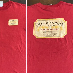 Men’s Large Old Guys Rule Vineyards T-Shirt Old Vine Zinfandel Maroon L Shirt - Picture 1 of 10