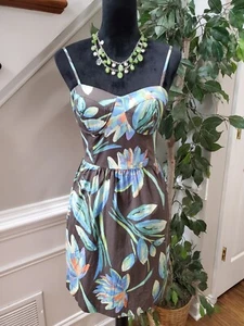 LC Lauren Conrad Women Multicolor Sweetheart Neck Sleeveless Knee Length Dress 8 - Picture 1 of 12