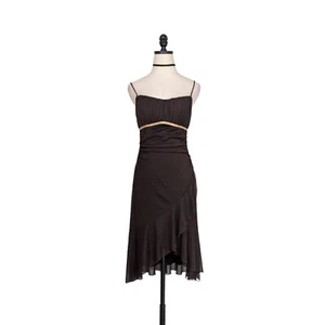 Vestido Midi Vintage Ruby Rox Hada Años 90 Y2K Volantes Malla Imperio Cóctel Marrón L - Imagen 1 de 10