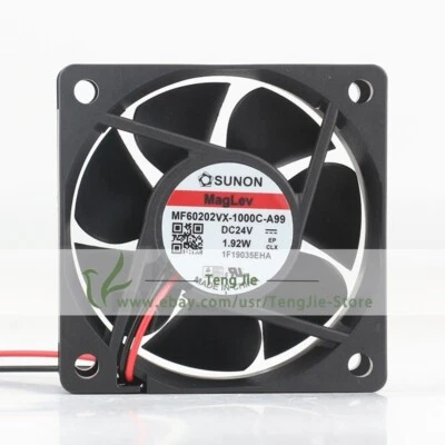 F60202VX-1000C-A99 DC24V 0.08A 1.92W 6020 6cm 2-Wire Axial Original Cooling Fan - Image 1 of 4