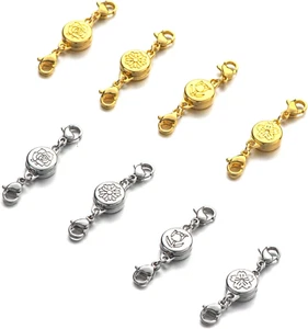 Locking Magnetic Jewelry Clasp round Magnetic Necklace Clasps and Closures Brace - Picture 1 of 5