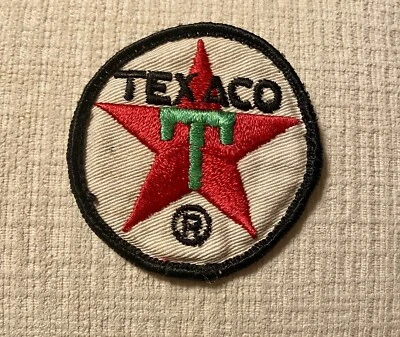 Vintage Texaco Oil Gasoline Station Large Jacket Back Patch 2” T  Star Logo - Image 1 of 3