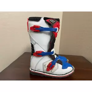 O'neal Herren Motorradstiefel weiß blau Schnalle halbhohe runde Spitze 6 - Bild 1 von 6
