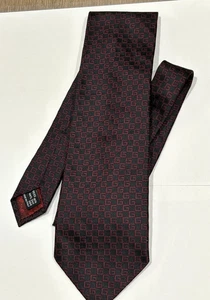 GUCCI Krawatte schwarz mit burgunderroter "G" 100% Seide Italy gebraucht top chemische Reinigung - Bild 1 von 5
