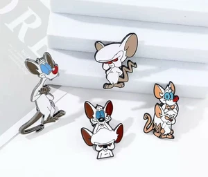 Pinky and The Brain 4 Piece Enamel Pin Set Brand New Free Shipping - Picture 1 of 5