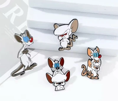 Pinky and The Brain 4 Piece Enamel Pin Set Brand New Free Shipping - Image 1 of 4
