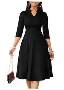 Casual Dresses for Women Semi Formal Fit and Flare 3/4 Sleeve A-line Church - Picture 1 of 7