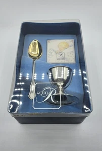 Vintage RODD Australia Silver Plate Christening Set Eggcup & Spoon Original Box - Picture 1 of 11