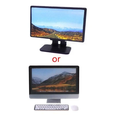 1:12 Scale Dollhouse Miniature Flat Screen TV Television With Picture for Doll H - Image 1 of 4