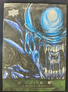 2016 Upper Deck Alien Anthology 1/1 Ken Racho Sketch Card Awesome Art - Picture 1 of 2