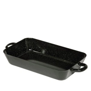 Riess Bratpfanne 37x22x6cm Profi Emaille schwarz Auflaufform Bräter Spülmaschine - Bild 1 von 1