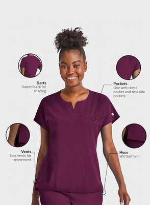 Maevn Women's Dolman Scrub Top 4540- Notched Neck Matrix Impulse XXS to 3XL - Image 1 of 4