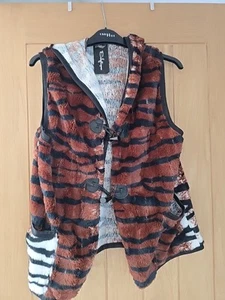 Hooded Gilet Animal Print One Size - Picture 1 of 6