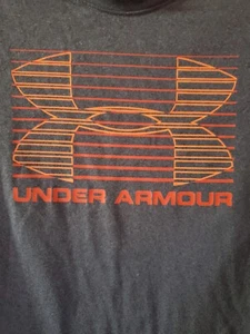 Under Armour Boy's Size 6 Gray Long Sleeve Polyester Shirt with Orange/Red Logo - Picture 1 of 5