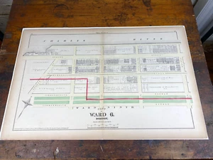 1874 Boston Map Ward 6, BACK BAY Exeter a Parker, Commonwealth, Marl. y baliza - Imagen 1 de 16