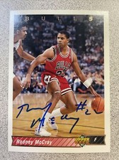 1992-93 Upper Deck Rodney McCray Autographed Card #344 Chicago Bulls A-211