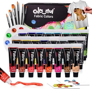 Fabric Paint Set 24 Colors Permanent Textile Paint for Clothes Shoes Canvas USA* - Picture 1 of 8