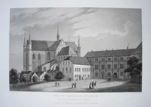 Wismar Fürstenhof Church Meckenburg-Vorpommern very rare steel engraving 1845 - Picture 1 of 1