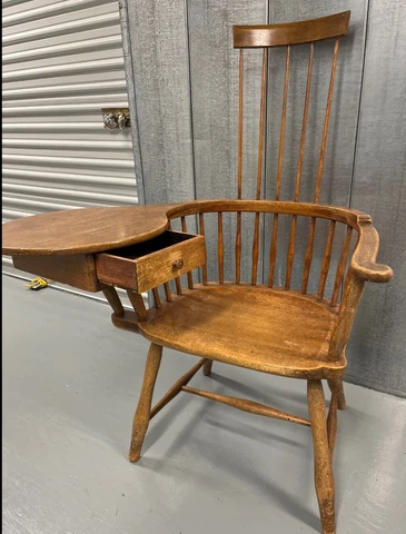 COLONIAL REPRODUCTION WINDSOR WRITING CHAIR Cover