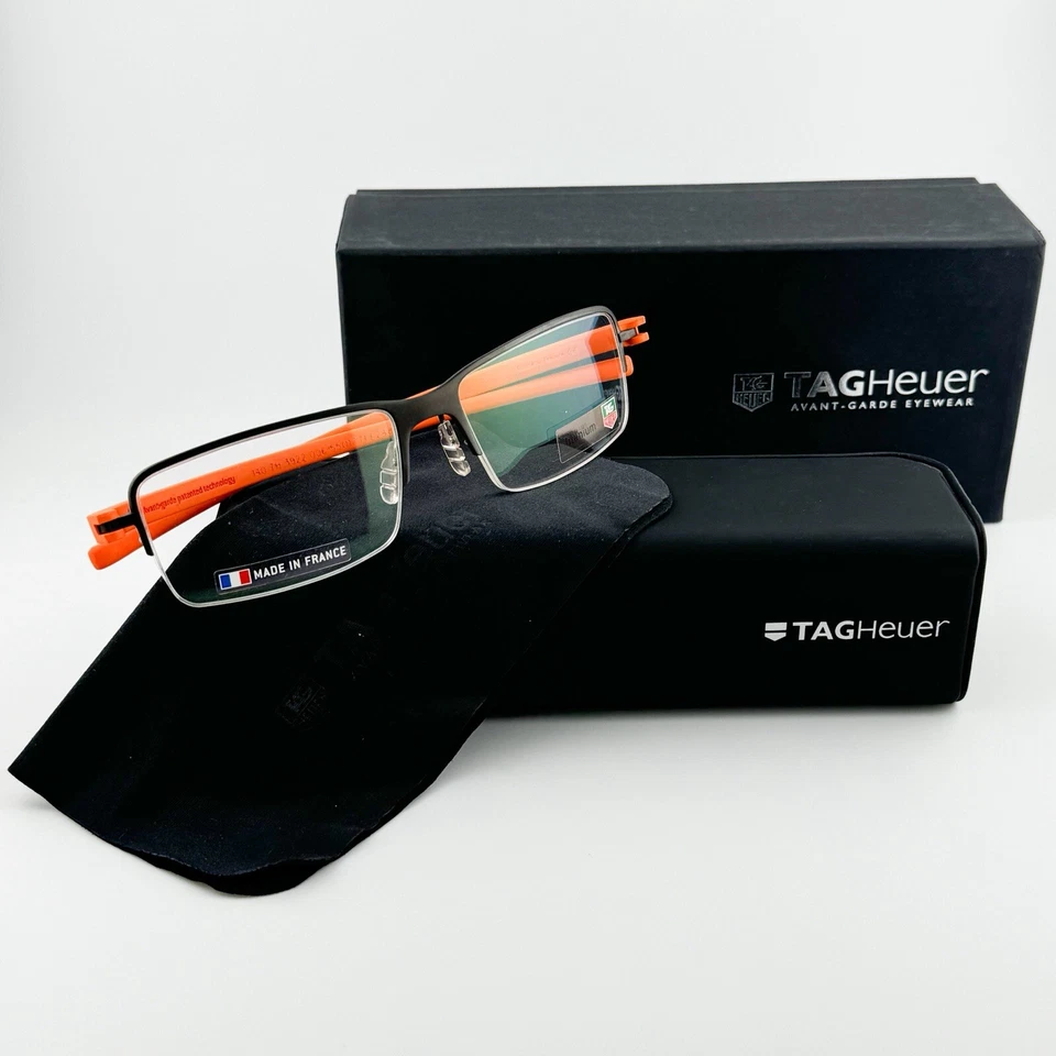 Auténticas gafas Tag Heuer Half-Rim TH 3922 Reflex marco negro/naranja Francia Foto 1 de 4