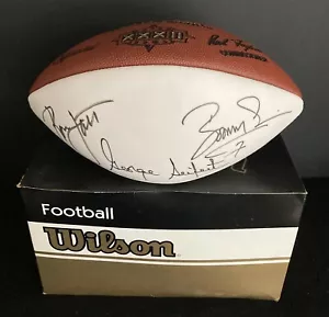 Super Bowl XXXII 32 Autografo calcio' con Lotto, Jaworski ed Esiason - Foto 1 di 6