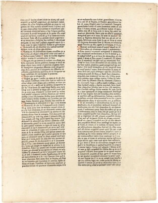Johannes BALBUS. Catholicon - 1469 - AN ORIGINAL LEAF PRINTED BY PETER SCHOEFFER - Image 1 of 3