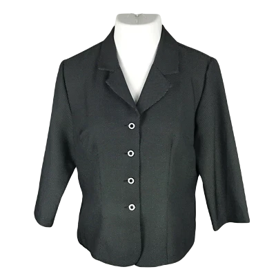 Scarlett Button Up Button Down Blazer ~ Sz 12 ~ Black & White ~ Half Sleeve  - Image 1 of 4