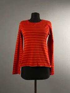 Vintage Marimekko Damen rot orange gestreift Baumwolle Bluse Tunika Pullover Top Gr. S - Bild 1 von 8