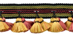 Gimp with Full Cascading Tassel Fringe Trim, Color# AR06 [Sold By The Yard] - Picture 1 of 1
