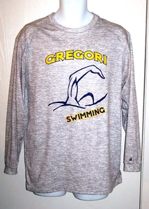 BADGER SPORT Pullover Camisa Manga Larga Juvenil M Gregori Natación Jaguares Gris - Imagen 1 de 6