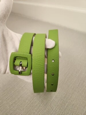 Coldwater Creek Medium Green Belt Pebbled Leather Women - Image 1 of 4