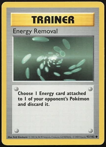 Energy Removal - 92/102 - Base Set Shadowless Pokemon Card Light 1999 - Picture 1 of 2