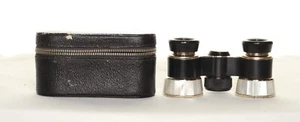 Vintage Opera Binoculars 3X Coated Mother of Pearl Folding Glasses Leather Case - Picture 1 of 4
