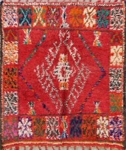 Vegetable Dye Authentic Moroccan Oriental Area Rug Hand-knotted Plush Wool 6x6