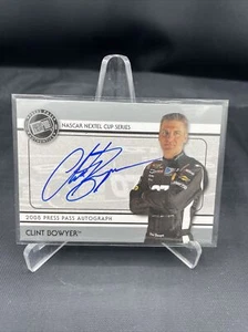 2008 NASCAR PRESS PASS CARD OF CLINT BOWYER AUTHENTIC AUTOGRAPH CARD - Picture 1 of 3