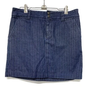 Chaps Denim Women's Size 8P Petite Denim Skirt Blue Pinstripe Jean Skirt Cotton - Picture 1 of 4